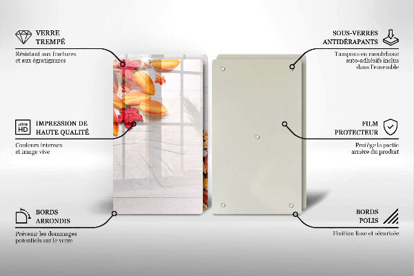 Tocător sticlă Frunze de toamna