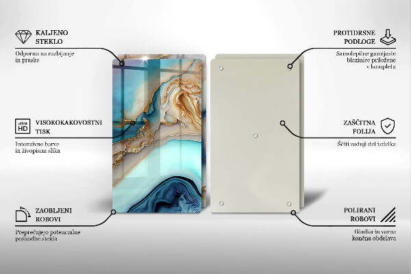 Tocător sticlă Marmură multicoloră