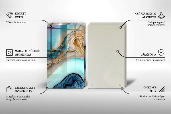 Tocător sticlă Marmură multicoloră