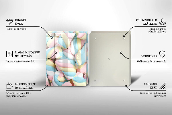 Tocător sticlă Bezele colorate