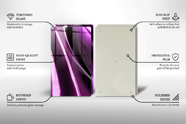 Tocător sticlă Abstracție violet