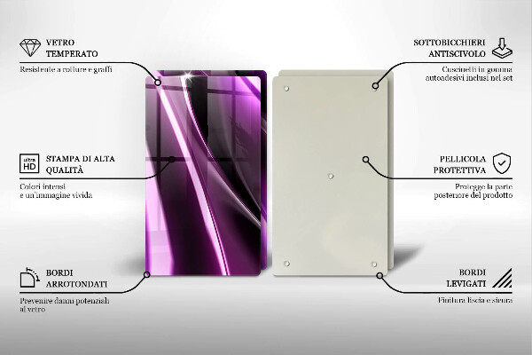 Tocător sticlă Abstracție violet