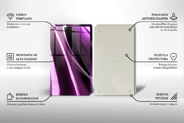 Tocător sticlă Abstracție violet