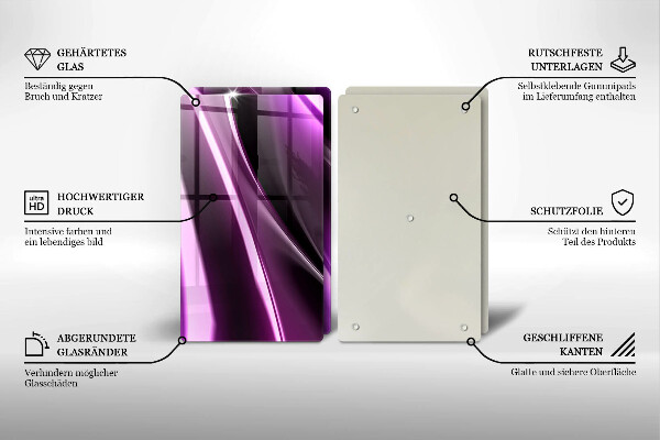 Tocător sticlă Abstracție violet