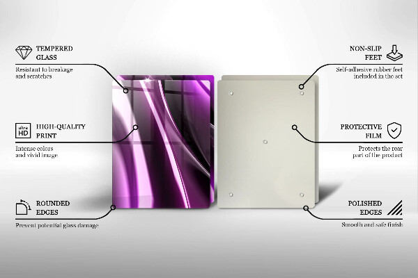 Tocător sticlă Abstracție violet