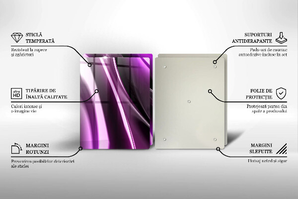 Tocător sticlă Abstracție violet