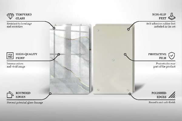 Tocător sticlă Textura de piatră