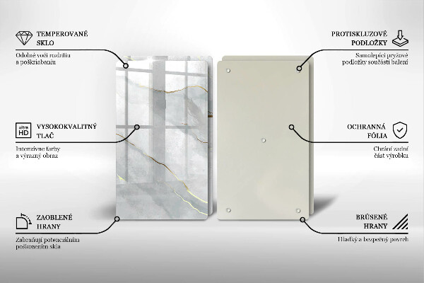 Tocător sticlă Textura de piatră