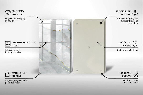 Tocător sticlă Textura de piatră