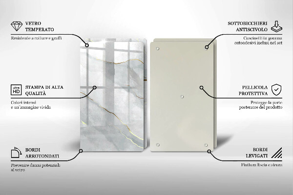 Tocător sticlă Textura de piatră