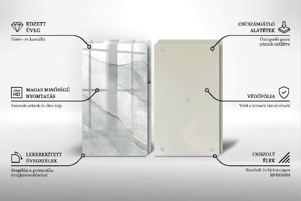 Tocător sticlă Textura de piatră