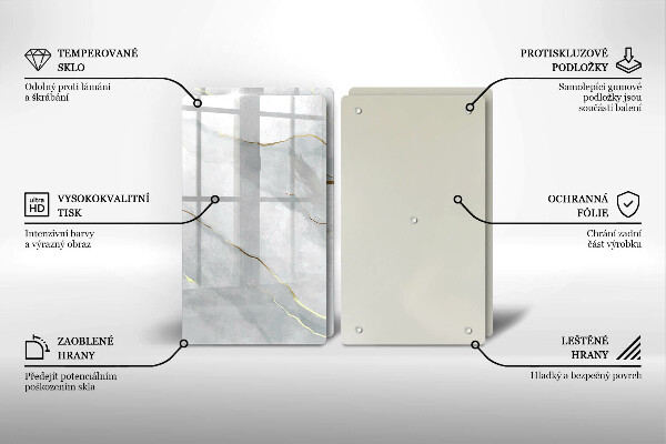 Tocător sticlă Textura de piatră