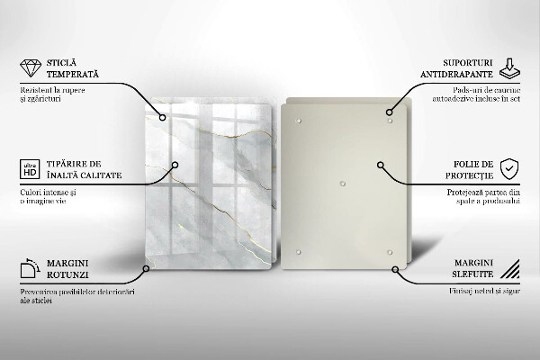 Tocător sticlă Textura de piatră