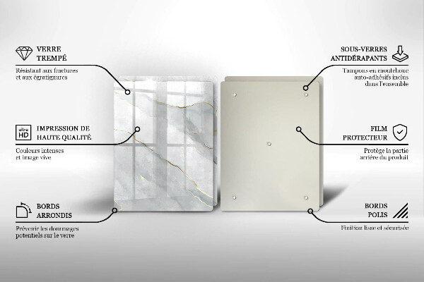 Tocător sticlă Textura de piatră