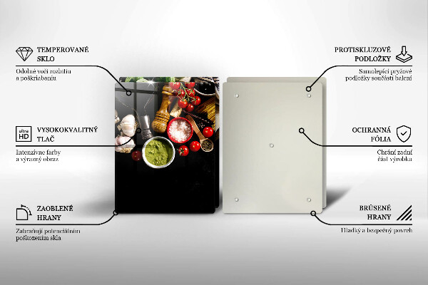 Tocător sticlă Ingrediente și condimente italiene