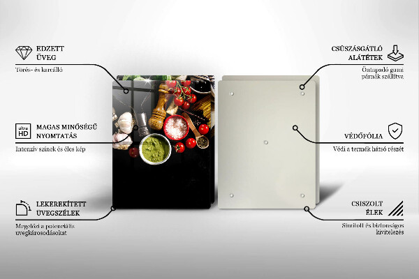 Tocător sticlă Ingrediente și condimente italiene