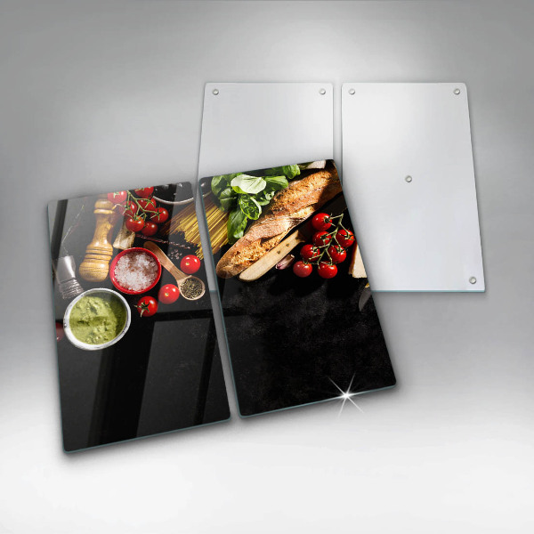 Tocător sticlă Ingrediente și condimente italiene