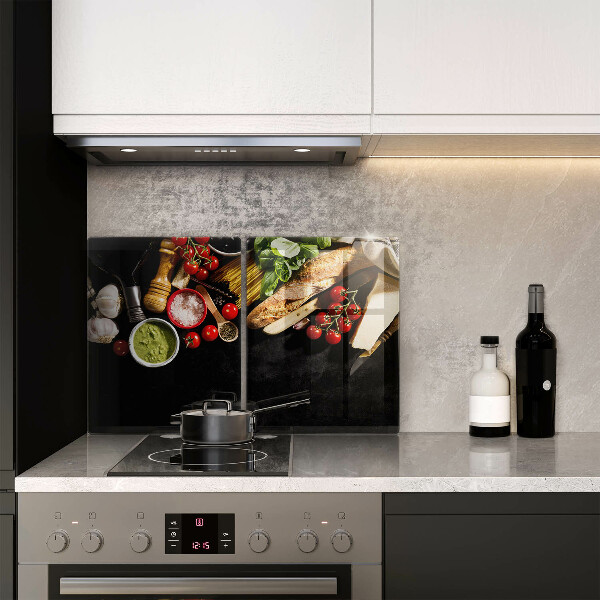 Tocător sticlă Ingrediente și condimente italiene