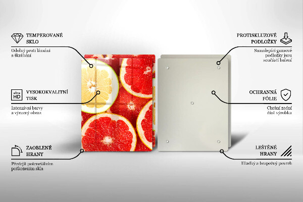 Tocător sticlă Felii de grapefruit