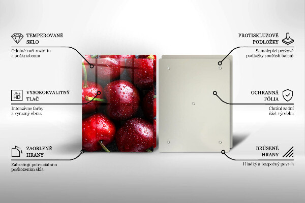 Tocător sticlă Prim-plan cu cireșe