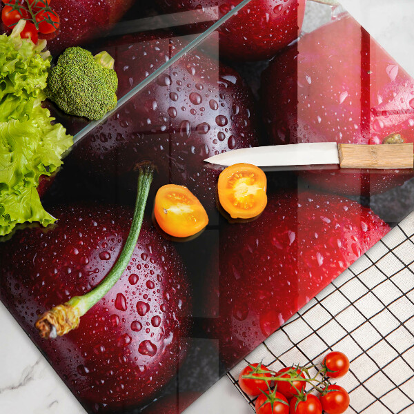 Tocător sticlă Prim-plan cu cireșe