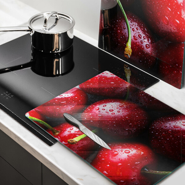 Tocător sticlă Prim-plan cu cireșe