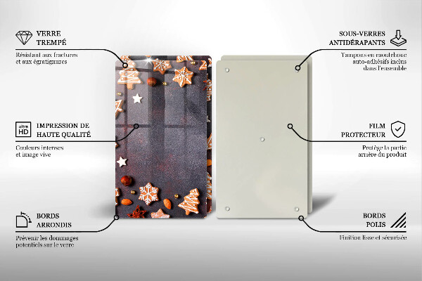 Tocător sticlă Crăciun turtă dulce