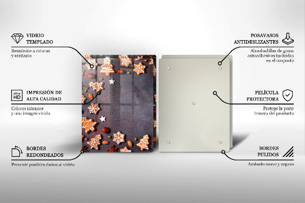 Tocător sticlă Crăciun turtă dulce