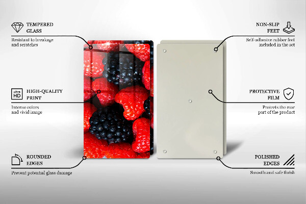 Tocător sticlă Zmeura si murele