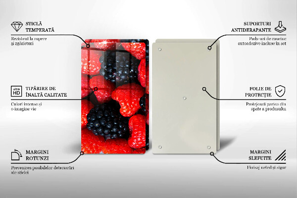 Tocător sticlă Zmeura si murele