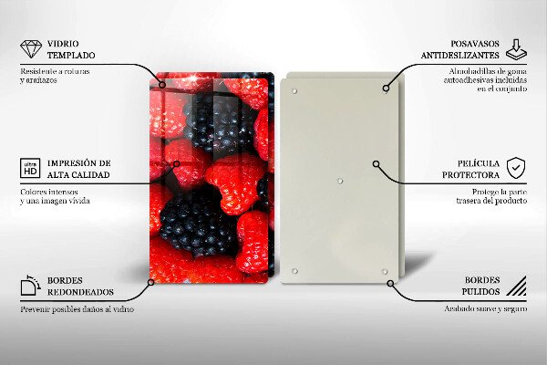 Tocător sticlă Zmeura si murele