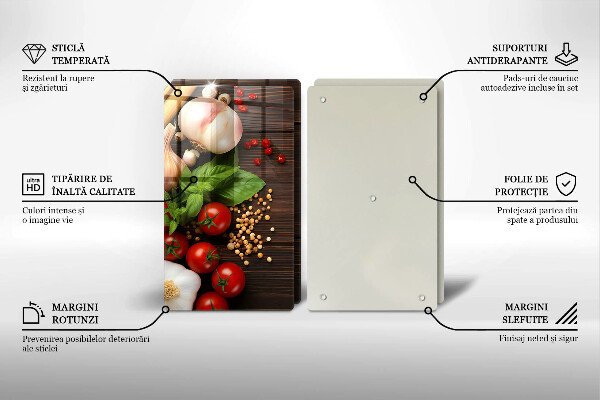 Tocător sticlă Legume pe masă