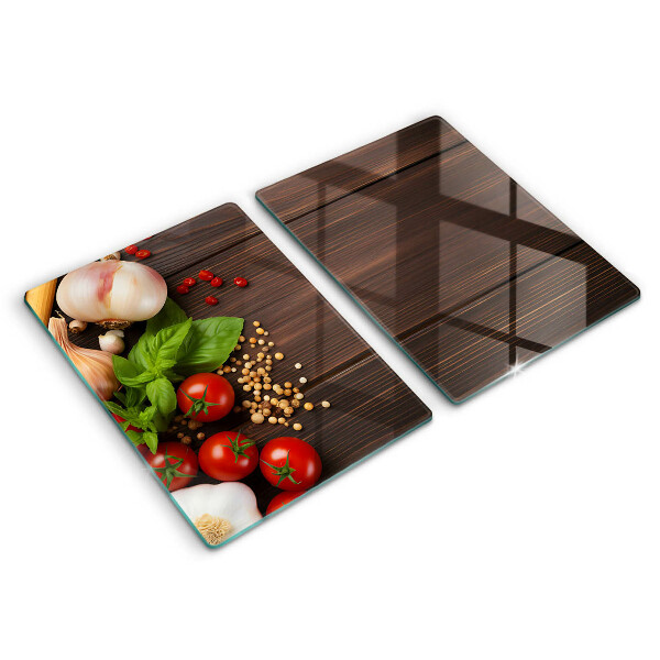 Tocător sticlă Legume pe masă