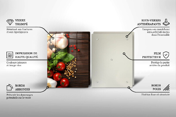 Tocător sticlă Legume pe masă