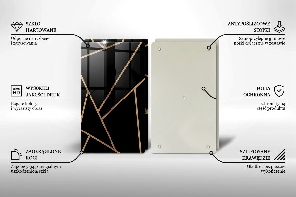 Tocător sticlă Abstracția neagră