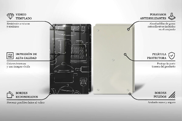 Tocător sticlă Accesorii de bucătărie din desene animate