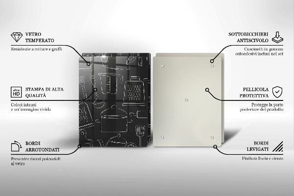 Tocător sticlă Accesorii de bucătărie din desene animate