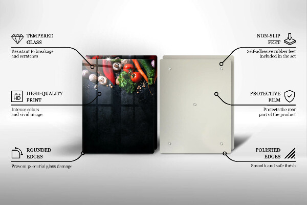 Tocător sticlă Legume colorate