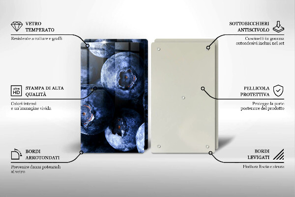 Tocător sticlă Prim-plan cu fructe de padure