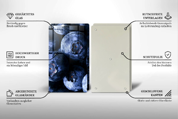 Tocător sticlă Prim-plan cu fructe de padure