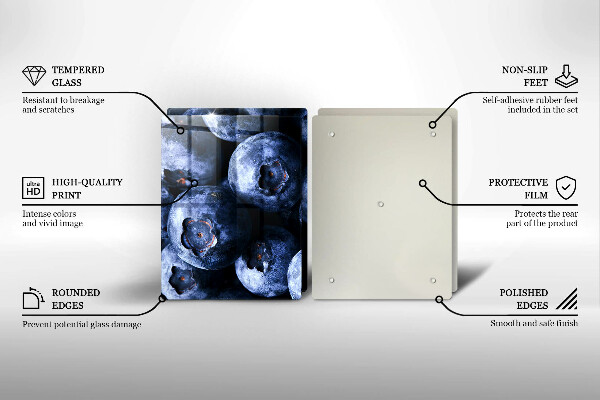 Tocător sticlă Prim-plan cu fructe de padure