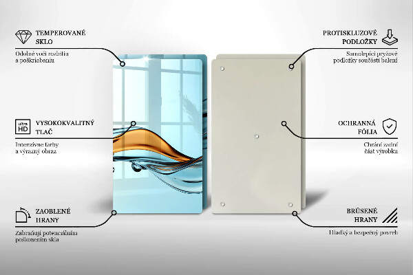 Tocător sticlă Apă pe un fundal albastru