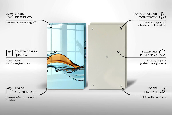 Tocător sticlă Apă pe un fundal albastru