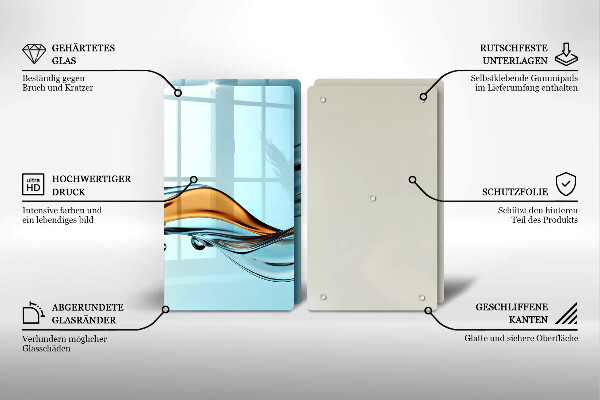 Tocător sticlă Apă pe un fundal albastru