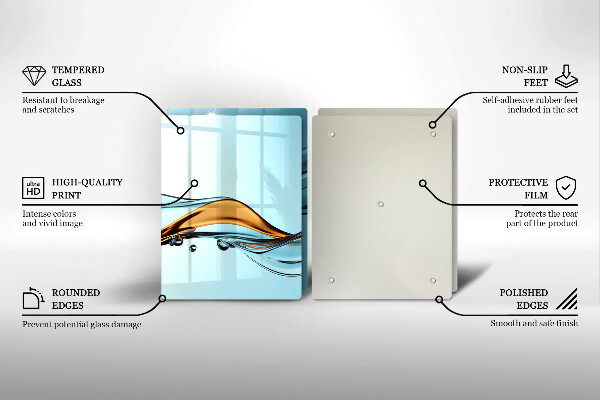 Tocător sticlă Apă pe un fundal albastru