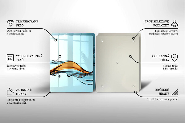 Tocător sticlă Apă pe un fundal albastru