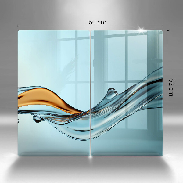 Tocător sticlă Apă pe un fundal albastru