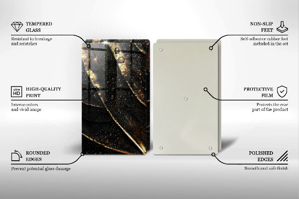 Tocător sticlă Frunza de aur