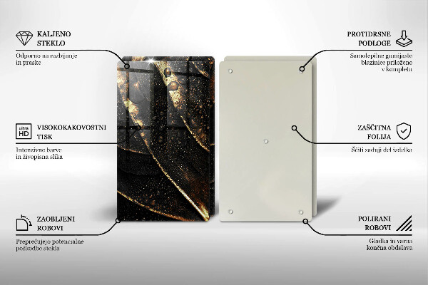 Tocător sticlă Frunza de aur