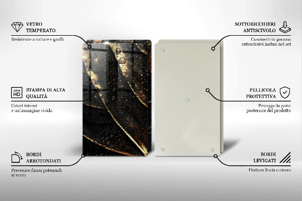 Tocător sticlă Frunza de aur